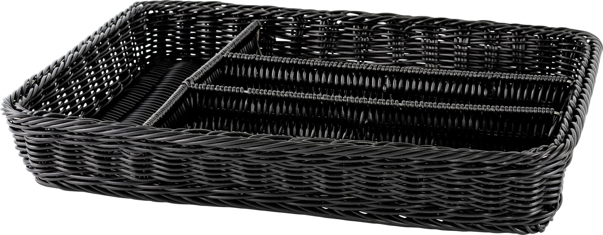 Korb Besteck 4 Fächer 40x30x6,5cm schwarz